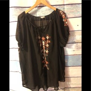Embroidered top size 2X